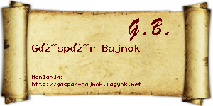 Gáspár Bajnok névjegykártya
